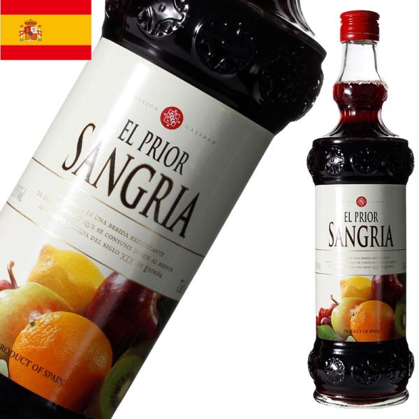 SANGRIA PRIOR サングリア・プリオール 750mlフレーバードワイン テンプラリーニョ ボバル 甘口 スペインワイン スペイン土産 酒爽やかな飲み心地は夏のホームパーティにぴったり！赤ワインをソーダやオレンジジュースなどで割り、...
