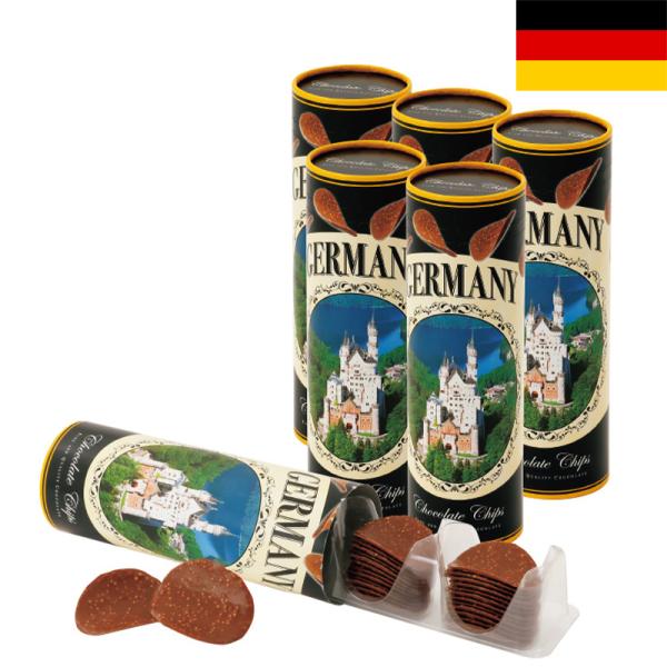 ドイツ製チョコレートチップス 125g×6個セット薄型チョコレート ライスクリスプチョコレート ドイツみやげ 夏季クール厳選プレミアム品質のチョコレートが魅力！薄く伸ばしたチョコレートを美しくカールさせた銘品です。濃厚な口どけとライスクリス...