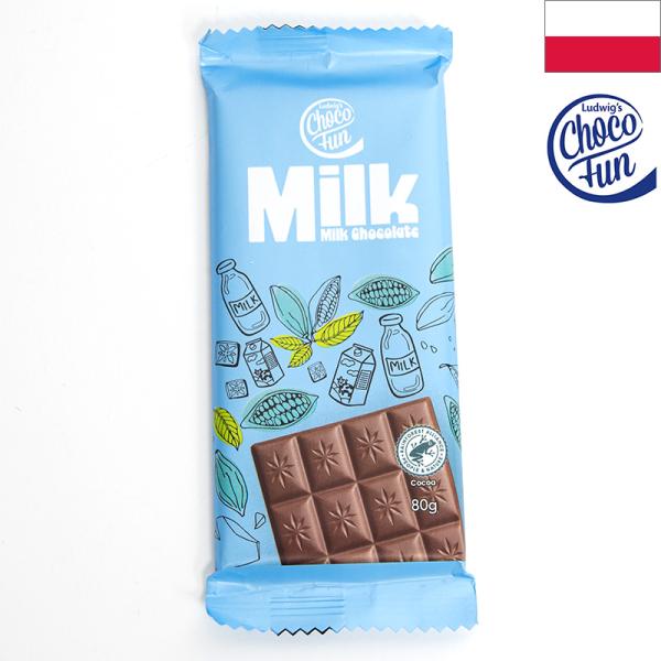 チョコファン ミルクチョコレート 80g×4枚 ChocoFun MilkChocolate ポーランド土産 ポーランドみやげ 輸入菓子 夏季クール