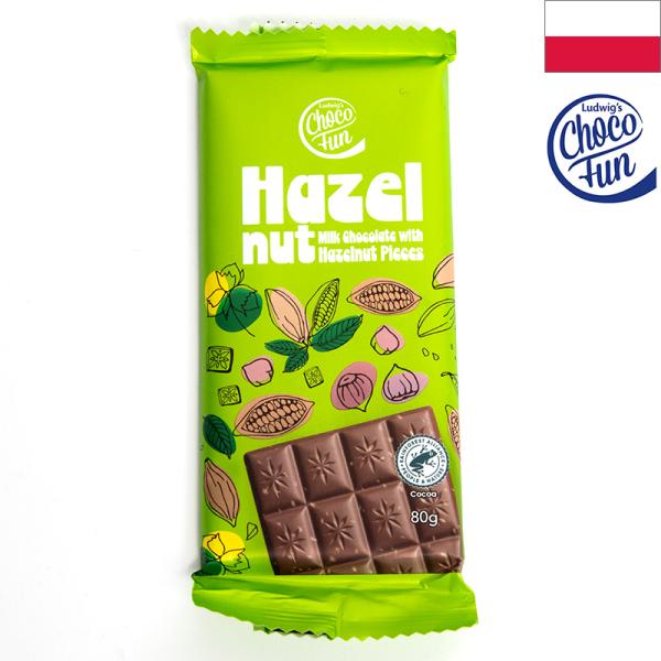 チョコファン ヘーゼルナッツチョコレート 80g×4枚 ChocoFun Hazel Nut ポーランド土産 ポーランドみやげ 輸入菓子 夏季クール
