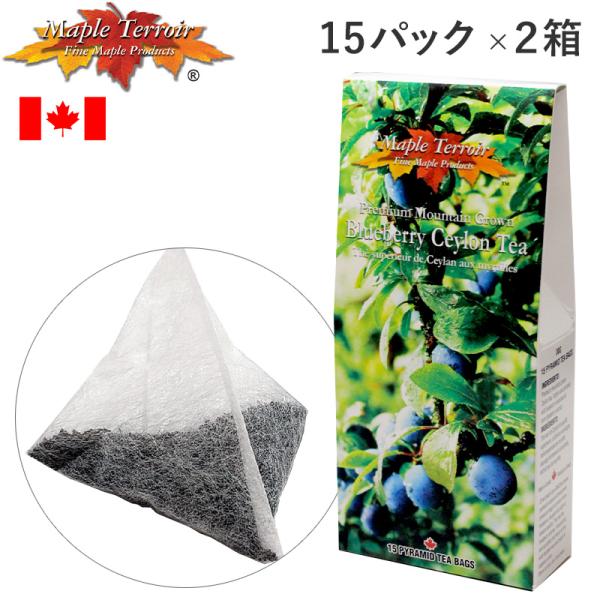 Maple Terroir メープルテラーブルーベリーティー 2箱セット 1袋2g×15パック紅茶 ギフト カナダ土産 Blueberry セイロン ティーバッグ テラー テロワール 海外 輸入食品 別送本場スリランカの中央山岳部ヌワラエリ...