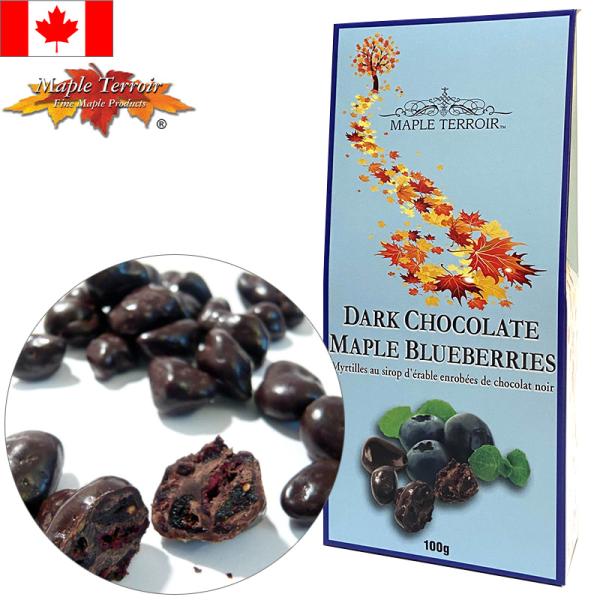 ブルーベリーフルーツダークチョコレート ギフト カナダ土産 Maple Terroir 3箱セット 1箱100g Cherries Blueberries テルワー テロワール 別送 夏季クール