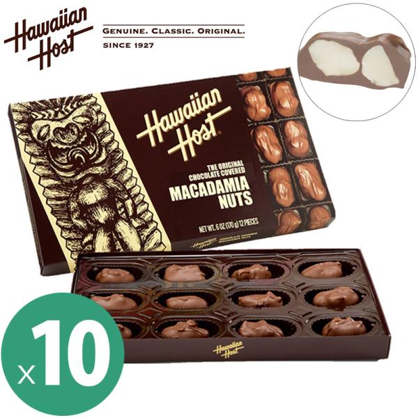 Hawaiian Host マカダミアナッツチョコレート TIKI10箱セット（1箱あたり12粒入170g）ハワイアンホースト マカダミアチョコレート マカデミア 海外 輸入菓子 夏季クール12粒入りでたっぷり楽しめる定番サイズ！ハワイの定...