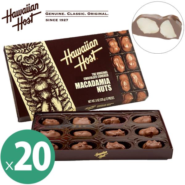 Hawaiian Host マカダミアナッツチョコレート TIKI20箱セット（1箱あたり12粒入170g）ハワイアンホースト マカダミアチョコレート マカデミア 海外 輸入菓子 夏季クール12粒入りでたっぷり楽しめる定番サイズ！ハワイの定...