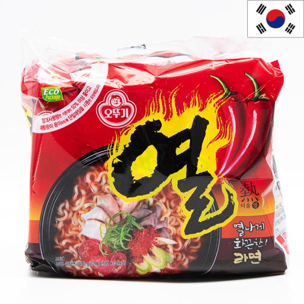 オットギ オットゥギ熱ラーメン(ヨルラーメン) 120g×5袋パック牛ダシ 辛口 袋麺 スナック麺 インスタントヌードル インスタントラーメン 韓国土産 おみやげ 海外 輸入牛肉ダシをベースに、しいたけやネギのエキスを加え、唐辛子で辛口に仕...