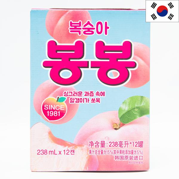 ヘテ ももボンボンジュース238ml×12缶セット果肉入り 果実入り 桃ジュース ピーチジュース 韓国飲料 韓国みやげ韓国で果肉入りジュースの代名詞として20年以上愛され続けられてきた代表商品！濃厚な桃がたっぷり入って食感も楽しめる、果肉入...