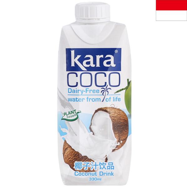 karacoco カラココココナッツミルクドリンク 330mlココナツミルク ココナッツドリンク 無着色 保存料不使用 インドネシア土産若いココナッツの実からとれる果汁とココナッツクリームをあわせた飲料です。植物由来原料のみを使用し、着色料...