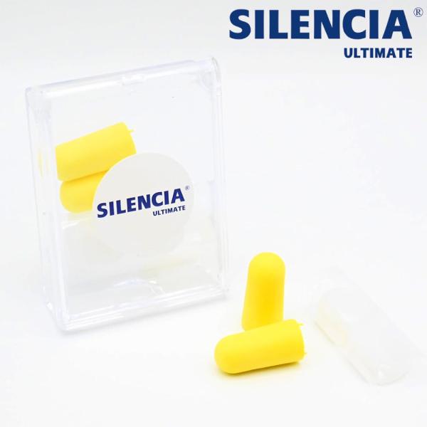 SILENCIA ULTIMATE REGULARサイレンシア アルティメット レギュラー遮音値54dB 耳栓セット ポリウレタン シリコン ケース付き 高性能 耳せん 睡眠 快眠 いびき 飛行機サイズ：耳せんサイズ/約2.5cm(全長)×...