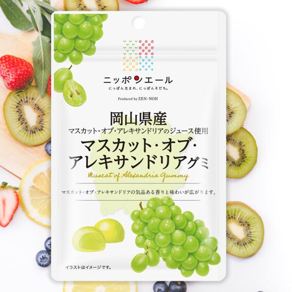 全農 ニッポンエール ご当地グミ岡山県産マスカット・オブ・アレキサンドリアグミ 40gぶどう グレープ ご当地 お菓子 フルーツグミ 果実グミ グルメ 名産 お土産 おみやげ岡山県産マスカット・オブ・アレキサンドリアの果汁を使用したグミです...