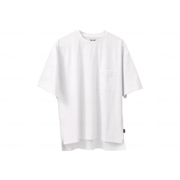 冷やしトク メンズ 半袖Tシャツ 冷感 PCM Texion 接触冷感 暑さ対策 熱中症対策 フットマーク　Lサイズ　ホワイト