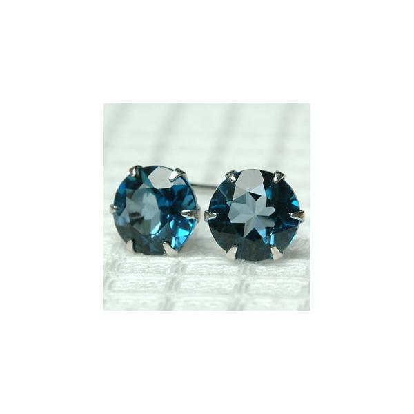 ピアス トパーズ プラチナ pt900 ロンドンブルートパーズ 5.0mm