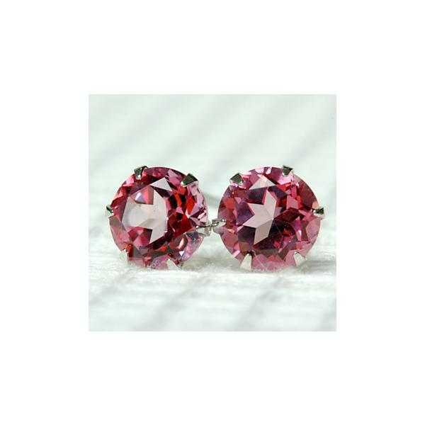 ピアス レディース トパーズ プラチナ pt900 ピンクトパーズ 5.0mm