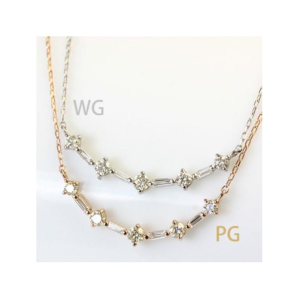 ダイヤモンド ネックレス レディース ダイヤネックレス 18金 18k K18 