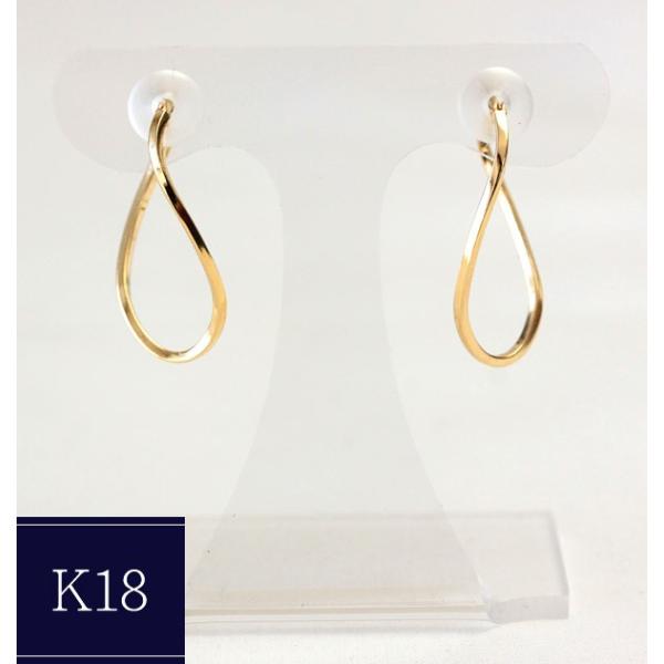 フープピアス ピアス 18k K18 18金 ゴールド レディース ひねりx