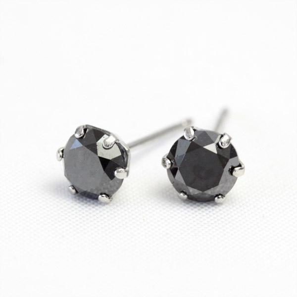 片耳　PTブラックダイヤモンドピアス1.0ct 楽天市場】ブラックダイヤモンド ピアス 1.0ct ローズカット