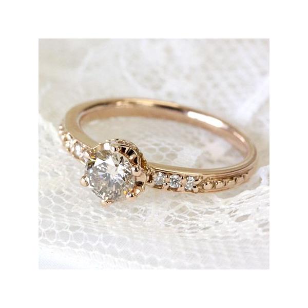 K18　シャンパンブラウンダイヤモンド0.50ctのデザインリング 楽天市場】贅沢な輝き シャンパンブラウン ダイヤモンド リング 0.5ct