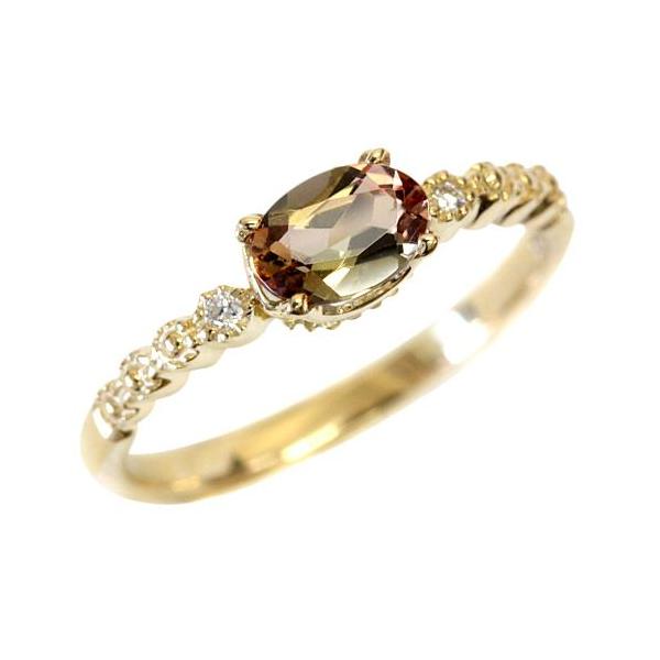 14k ゴールドリング　アンダリュサイト リング レディース 指輪 アンダリュサイト ダイヤモンド 18金 18k K18