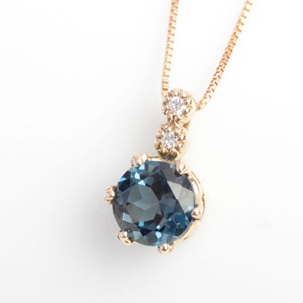 ペンダントトップ ロンドンブルートパーズ レディース 18金 18k K18