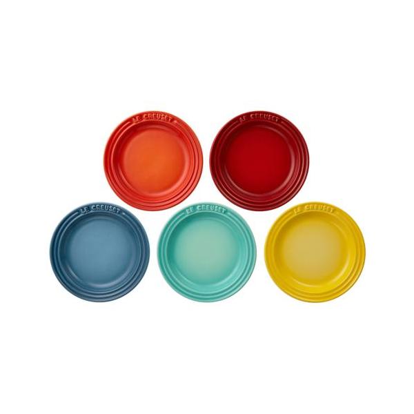 ル・クルーゼ(LE CREUSET) ミニラウンドプレート5枚入レインボー ルクルーゼ 皿 食器 ストーンウェア 耐熱 オーブン対応