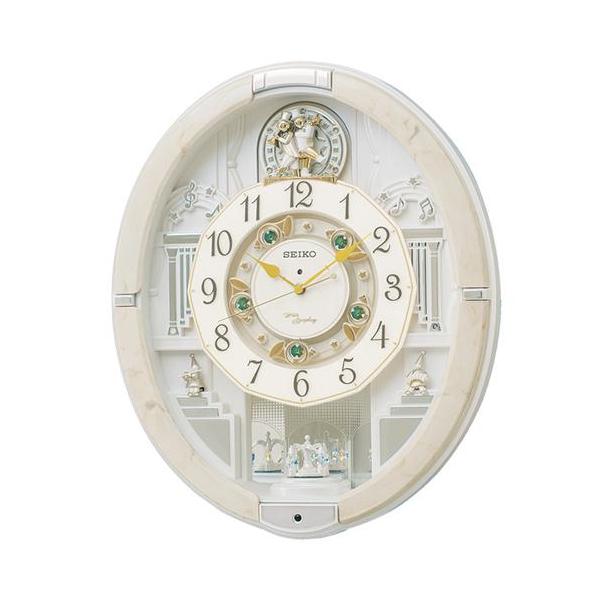 【美品】セイコー 掛け時計 からくり アイボリーマーブル RE576A eccurrent_4517228037535