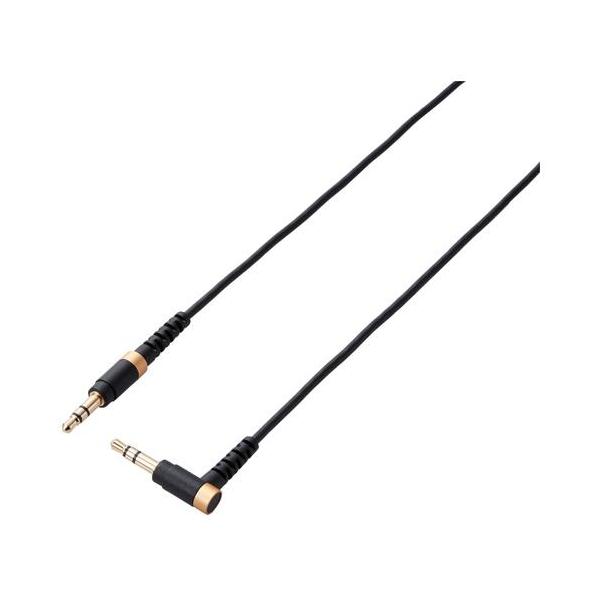 他サイト： エレコム(ELECOM) AX-35MSL10BK ブラック 高耐久オーディオφ3.5AUXケーブル L字-ストレート 1mの商品画像