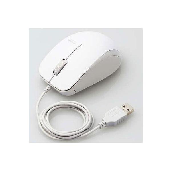 �G���R��(ELECOM) M-BL27UBSKWH �z���C�g �R�� �L�� �É� BlueLED�}�E�X 3�{�^��