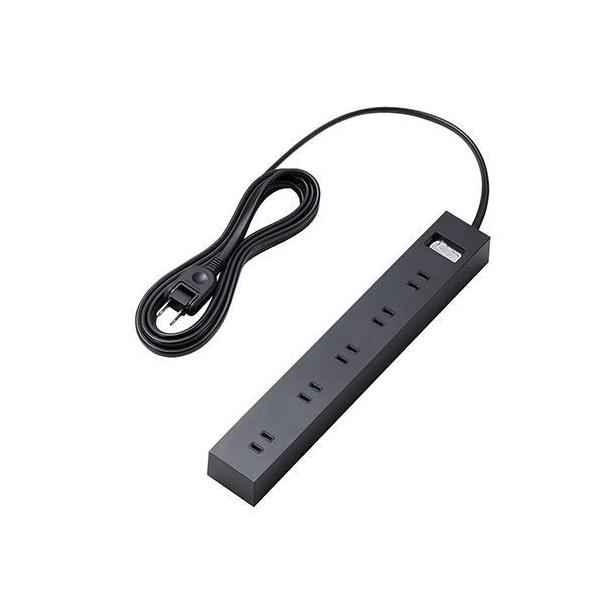 �G���R��(ELECOM) ECT-1530BK �u���b�N �ꊇ�X�C�b�`�t���5��+����5���^�b�v �����R�[�h 2�s�� 3m