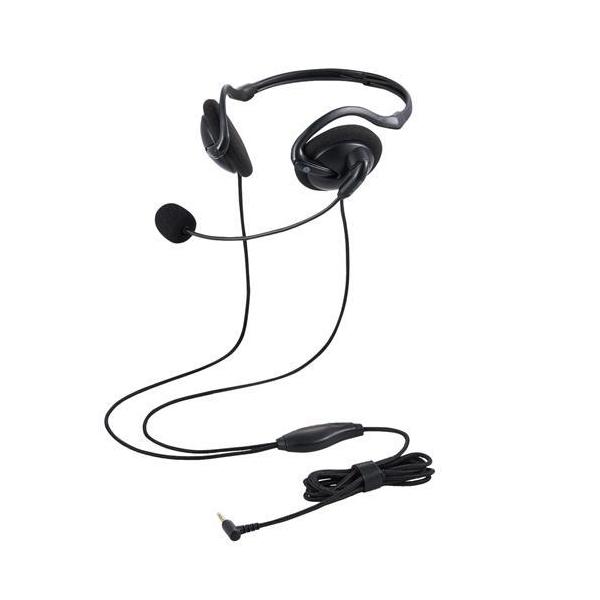 �G���R��(ELECOM) HS-NB06TBK �u���b�N �܂肽���ݎ��l�b�N�o���h�^�C�v �w�b�h�Z�b�g �L�� 4�Ƀ�3.5mm