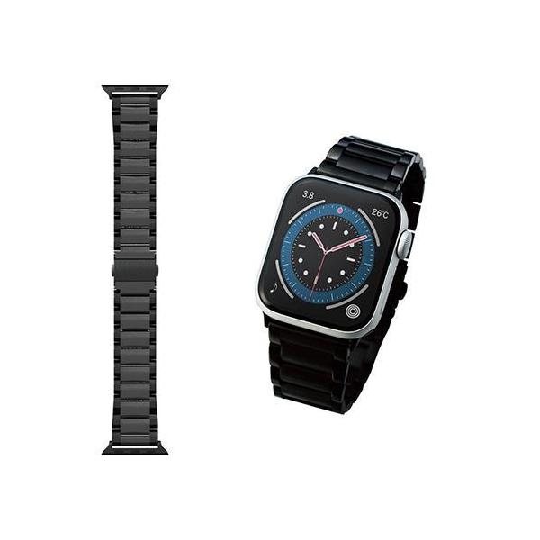 �G���R��(ELECOM) AW-44BDSS3BK �u���b�N Apple Watch�p �v���~�A���X�e�����X�o���h 45/44/42mm