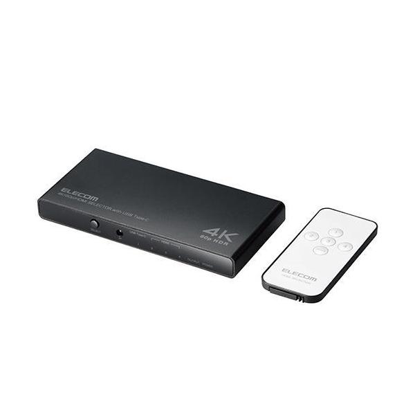 GR(ELECOM) DH-SW4KC41BK HDMI ؑ֊ 4 HDMI/USB Type-C /1o HDMI 4KΉ Rt