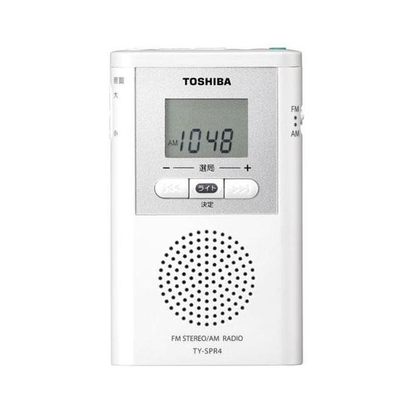 東芝　TOSHIBA　ポータブルラジオ ワイドFM対応 ホワイト　TY-SPR4