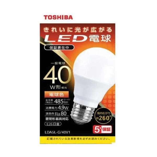����(TOSHIBA) LDA5L-G/40V1 LED�d�� �d���F E26���� 40W�`���� 485lm