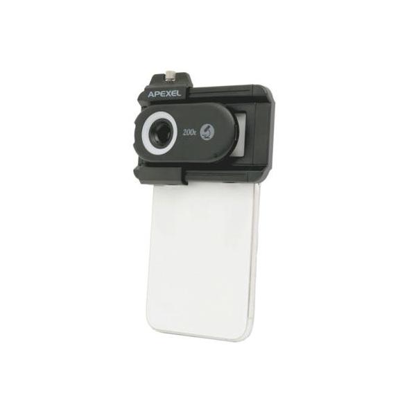 APEXEL APL-MS200 スマートフォンコンパクト顕微鏡 200倍 高輝度LEDライト 828835