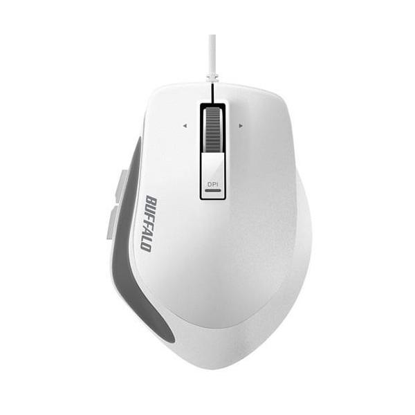 �o�b�t�@���[(BUFFALO) BSMBU500MWH �z���C�g �L�� BlueLED 5�{�^��