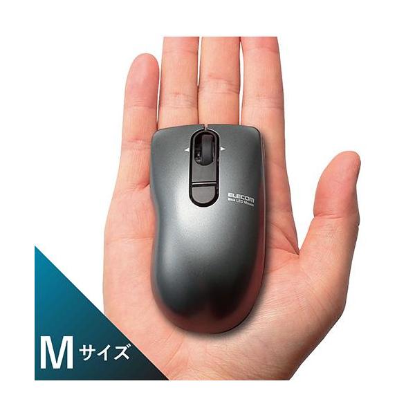 �G���R��(ELECOM) M-FPG3DBSBK �u���b�N ���C�����XBlueLED�}�E�X �|�b�v�O���X�g