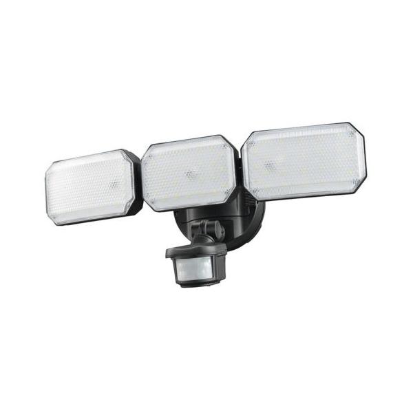 オーム電機(OHM) LS-B313 monban 防犯センサーライト 3灯 リチウム充電池式 2500ルーメン