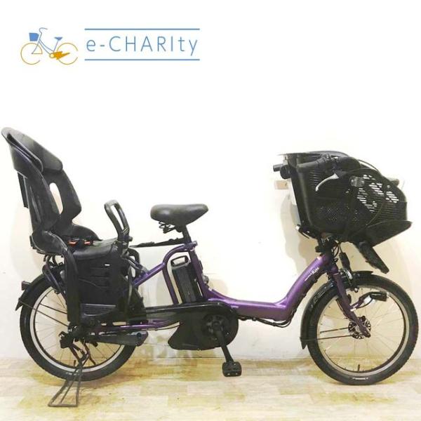 地域限定送料無料　キッスミニ　子供乗せ　8,9AH　パープル　神戸市　電動自転車 YAMAHA（ヤマハ） 電動自転車 中古 子供乗せ PAS Kiss mini パス