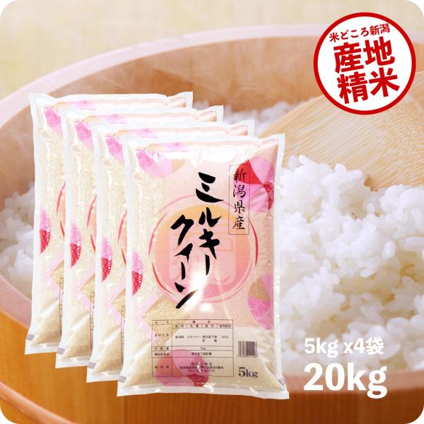 ミルキークイーン 米 20kg お米 令和6年産 新潟県産 精米 白米 ミルキークイーン 米 20kg お米 令和6年産 新潟県産 精米 白米