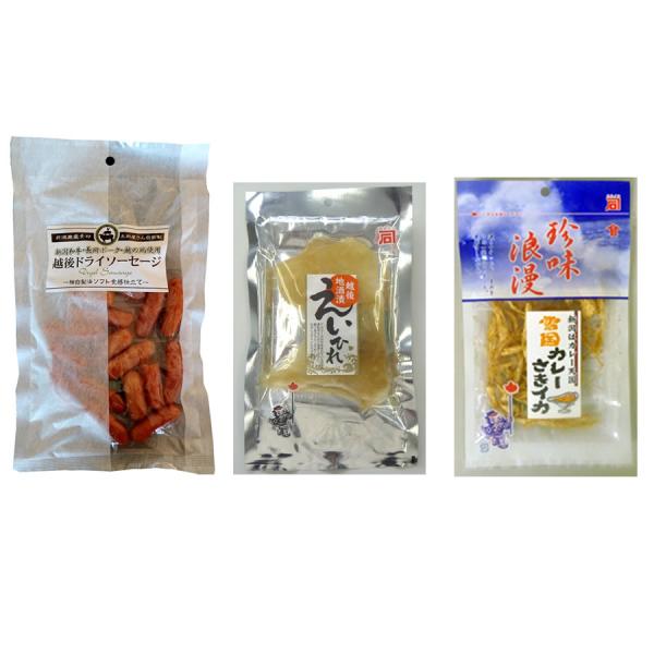 おつまみ 珍味 酒の肴 おつまみ3選B 長岡おつまみセット メール便 ポイント利用 送料無料