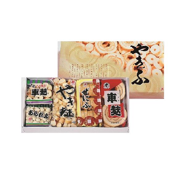 お手頃価格の車麸ギフトです。賞味期限：製造から730日（2年）賞味期限は、詰め合わせの製品のうち、一番期限短いものを記載しています。各製品ごとに記載の賞味期限をご確認ください。内容量車麸大型6枚×1、ぜにふ×1、やき麸×1、ソフト車麸×1、...