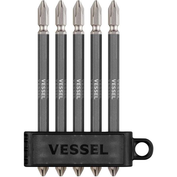 ベッセル VESSEL 両頭 剛彩 ビット ギャラクシー黒 5本組 +2×110mm GS5P-GBK