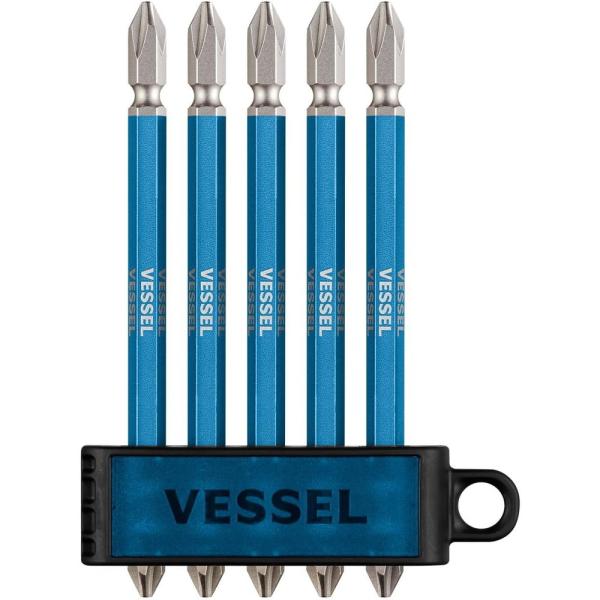 ベッセル VESSEL 両頭 剛彩 ビット ギャラクシー青 5本組 +2×110mm GS5P-GBL