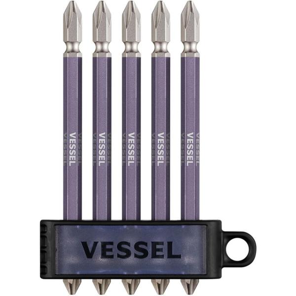 ベッセル VESSEL 両頭 剛彩 ビット ギャラクシー紫 5本組 +2×110mm GS5P-GPU