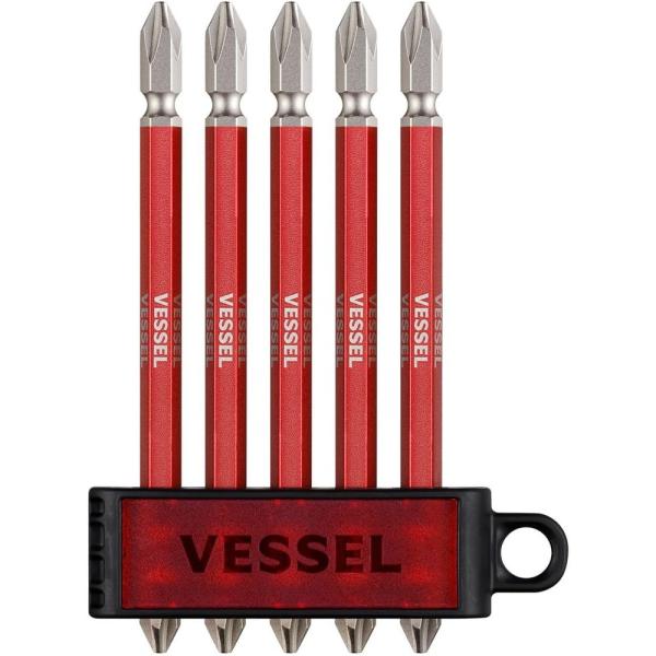 ベッセル VESSEL 両頭 剛彩 ビット ギャラクシー赤 5本組 +2×110mm GS5P-GRE
