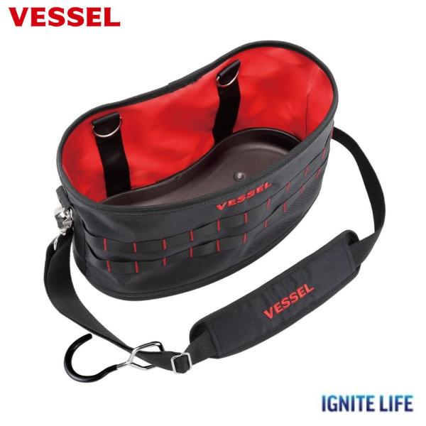 ベッセル VESSEL タフフィットバケツ TBK-400 Lサイズ 収納付き 工具 収納 フック付き 電工 工具入れ 脚立工具バッグ ツールバッグ 工具収納