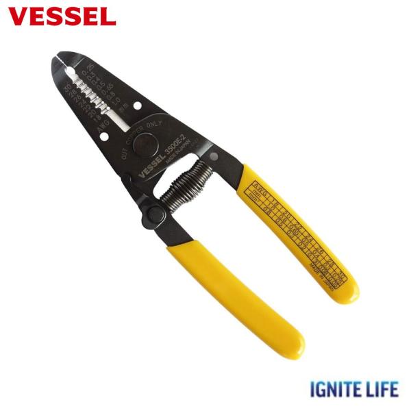 ベッセル VESSEL ワイヤーストリッパー No.3500E-2 工具 電気設備 電工 電線 ストリッパー ケーブル 配線 皮むき 被覆 剥き