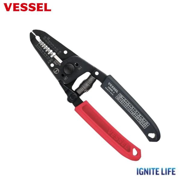 ベッセル VESSEL ワイヤーストリッパー ねじカッター付 単線・より線用 電気工事士技能試験対応 3500E-3 工具 電気設備 電工 電線