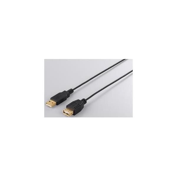 BUFFALO バッファロー USB2.0延長ケーブル (A to A) スリムタイプ 2m ブラック(BSUAASM220BK)