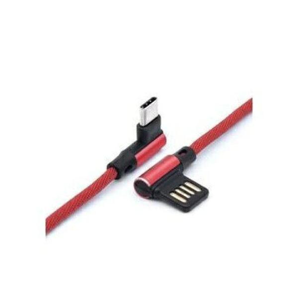 日本トラストテクノロジー アルミニウムヘッド両L型ケーブル for Type-C 1.0m レッド(AHLTC10-RD)