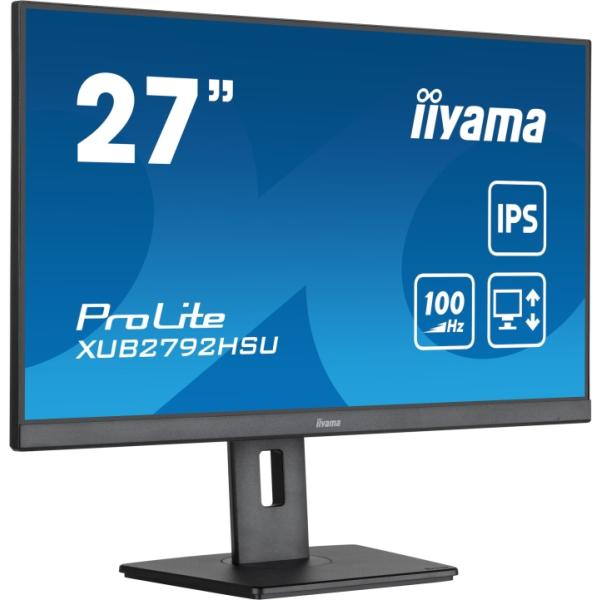 iiyama イイヤマ モニター ProLite XUB2792HSU-B6 (27型 FHD 非光沢 IPS DP HDMI チルト 昇降 ピボット スウィーベル 内臓スピーカー Vesa 3年間保証)